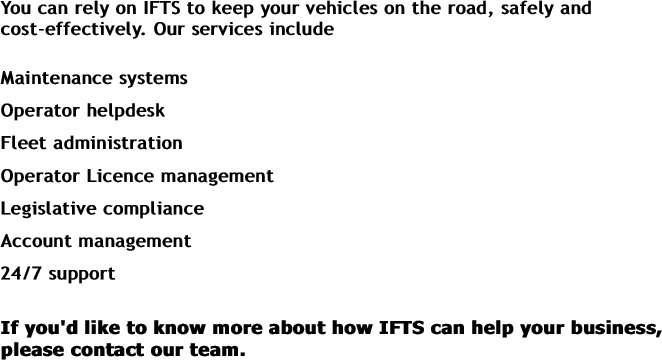 You can rely on IFTS